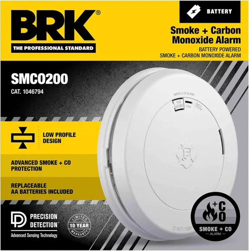 Miniatura 2 de First Alert BRK - Alarma combinada de humo y monóxido de carbono con diseño de perfil delgado, 1 unidad