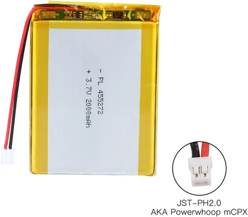 Miniatura 5 de 3.7V 2000mAh 455272 batería de iones de polímero de litio recargable Li-ion Li-Po baterías con conector PH2.0.000 in