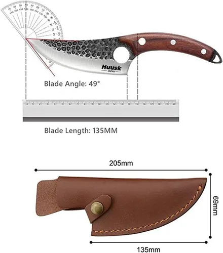 Miniatura 3 de Smith Chu Regalo para hombres Cuchillo vikingo forjado a mano Acero de alto carbono Japón Cuchillos de chef para barbacoa Carne Verduras Corte