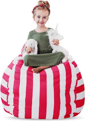 Creative QT - Puf de almacenamiento de animales de peluche Stuff 'n Sit extra grande, para organización, para almacenamiento de juguetes, disponible