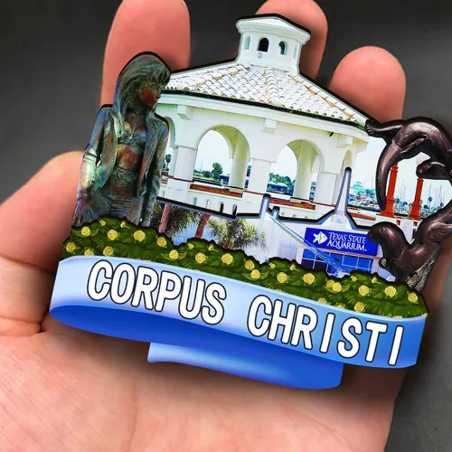 Miniatura 4 de Imán de madera de Corpus Christi de Estados Unidos, imanes de nevera 3D, recuerdos coleccionables de viaje, decoraciones hechas a mano, 2