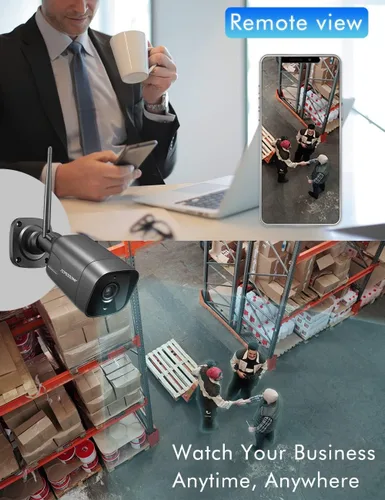 Miniatura 7 de ONVIF Cámara bala WiFi para exteriores para seguridad del hogar, cámaras de vigilancia IP de 1080P, visión nocturna de 65 pies, detección de Negro