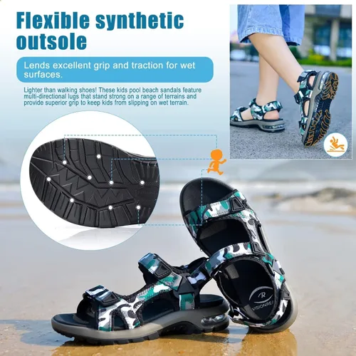 Miniatura 3 de visionreast Boys Sandals Camouflage Print Kids Fashion Sport Sandals Outdoor Sandal Athletic Casual Sandals Beach Shoes