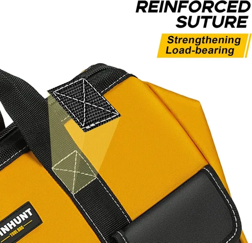 Miniatura 4 de WINHUNT Bolsa de herramientas portátil de 15 pulgadas con 5 bolsillos, bolsa de herramientas resistente para herramientas, 37x21x26cm, nailon