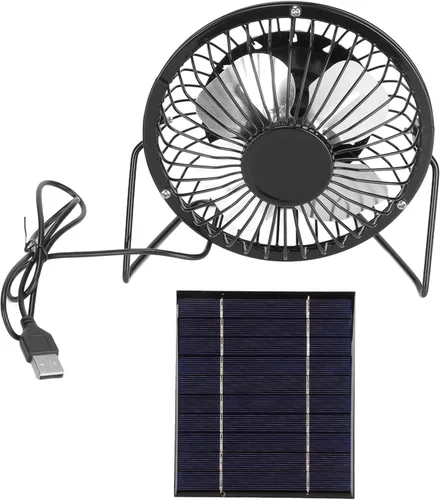 Miniatura 5 de Ventilador de panel solar 2.5W 5V Ventilador de energía solar Salida USB Ventilador de escape alimentado por energía solar Ventilador de escritorio