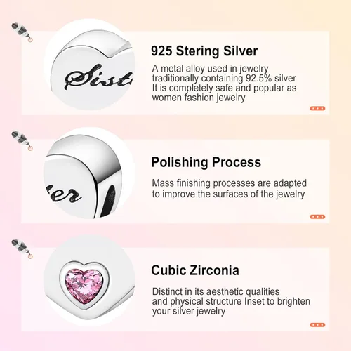 Miniatura 4 de Annmors Family Charm Love your Dad Mon Sister Infinity Charm fits Bracelets, 925 Sterling Silver-Lucky Charm for Woman Pendant Bead, Jewelry Beads