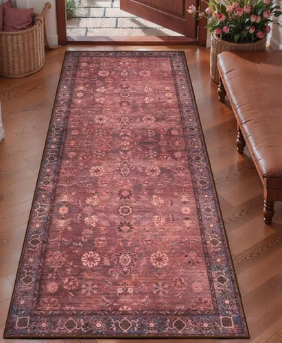 Miniatura 156 de Tangsoo Alfombra lavable para pasillo, antideslizante, 2 x 6 pies, estilo bohemio, floral, vintage, para entrada, suelo suave, para cocina, baño