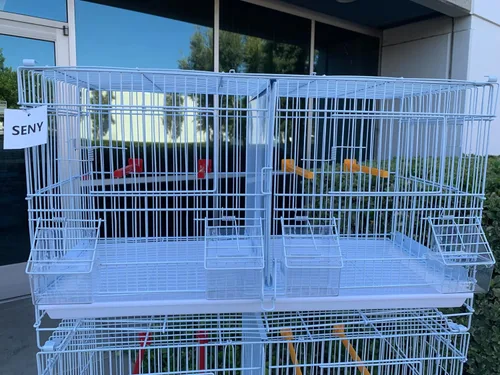 Miniatura 6 de Seny Juego de 4 Jaulas Apilables para Cría de Pájaros para Canarios, Pinzones y Aves Pequeñas (Blanco)