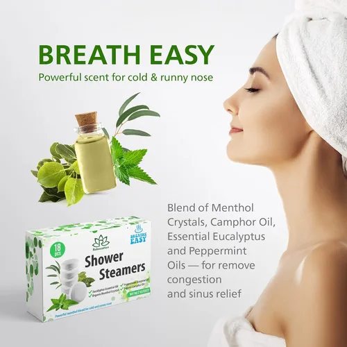 Miniatura 3 de Fabricado en Estados Unidos – 18 vaporizadores de ducha comprimidos de vapor extra fuertes para alivio sinusal aromaterapia spa, bombas de ducha