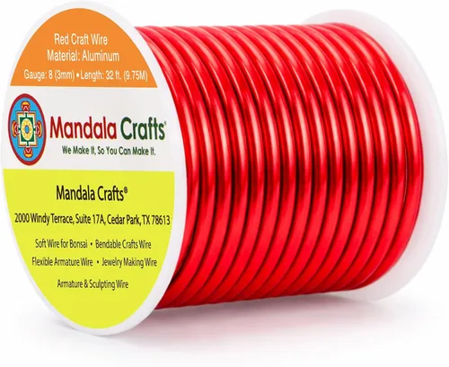 Miniatura 248 de Mandala Crafts - Alambre de aluminio anodizado de 8 calibre para hacer joyas - 9.75 m de alambre flexible negro colorido - Flexible para bonsái