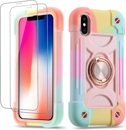 Miniatura 56 de Funda para iPhone Se3/iPhone Se2, iPhone 6/6S, iPhone 7/iPhone 8 de 4.7 pulgadas con soporte de anillo, con 2 protectores de pantalla resistentes