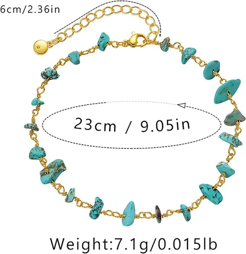 Miniatura 42 de Tobillera para mujer, chapada en oro de 18 quilates, tobillera con dije de oro, impermeable, para verano, playa, cadena de pie, joyería para regalos