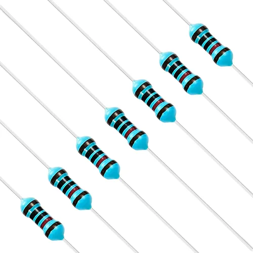 Miniatura 107 de Chanzon 100pcs 1/4W (0.25W) 62 Ohmios Resistencia fija de película metálica Ohmios 0.01 ±1% Tolerancia 62R MF Resistencias de orificio pasante