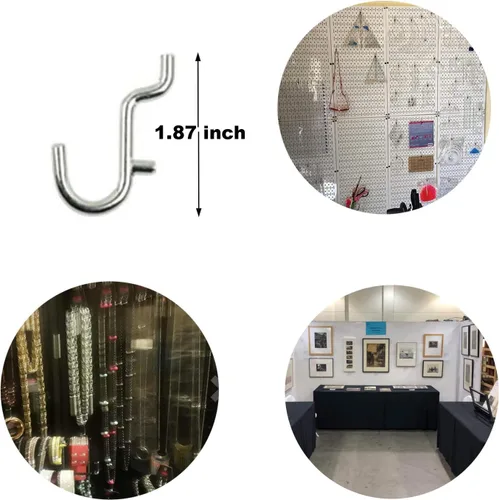 Miniatura 2 de i-FKM 100 piezas de ganchos de metal para tablero de clavijas J, accesorios para tablero, exhibición en pared, surtido para organizador de joyas