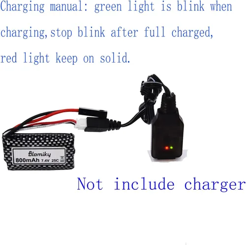 Miniatura 2 de Blomiky Paquete de 2 baterías recargables de iones de litio de 7.4 V 800 mAh con enchufe 5500 de repuesto para XLH 9135 9136 9137 9138 9145 9130 RC