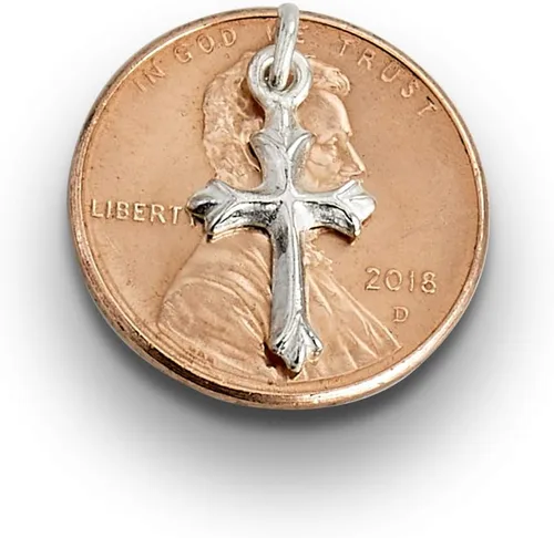 Miniatura 4 de Pequeño collar de cruz de plata de ley con cadena, o con cadena y gota de perlas para bebés (12 pulgadas), niñas (14 pulgadas) y adolescentes