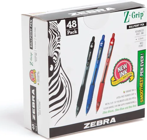 Miniatura 18 de Zebra Pen Z-Grip - Bolígrafo retráctil de punta media, 3/64 pulgadas, tinta negra, 12