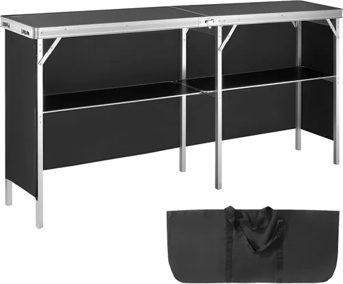 Miniatura 10 de VEVOR Mesa de Bar Portátil Plegable, Mesa de Podio para Ferias Comerciales para Interiores, Exteriores, Fiestas, Picnic, Exposición, Incluye Estuche