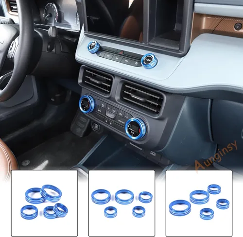 Miniatura 6 de Aunginsy Cubierta circular de botón de volumen para consola central de aire acondicionado compatible con Ford Maverick 2022-2024, botón de Azul