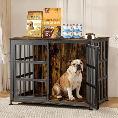 Miniatura 21 de Mueble Jaula para Perros de 46'' Jaula para Perros de Raza Grande Jaulas para Perros de Interior Jaulas para Perros de Madera Mesa Auxiliar Jaula