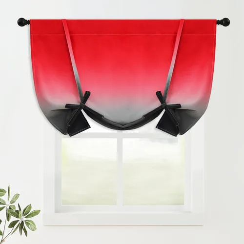 Miniatura 36 de COSVIYA Cortinas 100% Opacas Azul Degradado con Lazos Ajustables para Cocina Aislamiento Térmico Oscurecimiento de Habitación Cenefa con Bolsillo