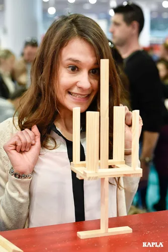 Miniatura 7 de KAPLA Challenge - Juego de construcción de madera, 16 tablones de construcción y 12 cartas de desafío