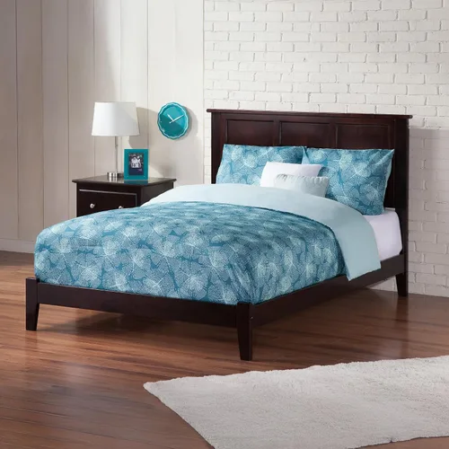 AFI, Madison King - Cama con plataforma de madera maciza de perfil bajo, color espresso