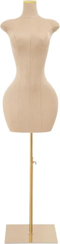 Female Mannequin Torso Dress Form, Adjustable Height 59-83 Inch Half Body Dress Form with Stand, Half Body Mannequin Model for Clothing Boutique