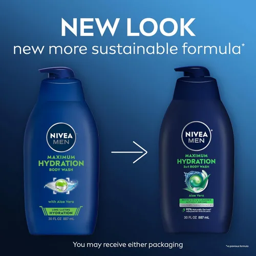 Miniatura 2 de Nivea Men Gel de baño de máxima hidratación para piel seca, enriquecido con aloe vera, gel de baño hidratante 3 en 1, cara y cabello, sin parabenos
