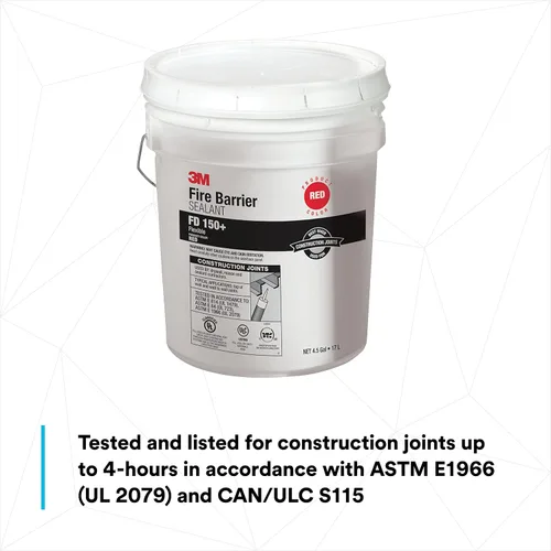 Miniatura 5 de 3M Sellador de barrera contra incendios FD 150+, color rojo, grado pistola, a base de látex, elastomérico, sello flexible monolítico, tambor de 4.5