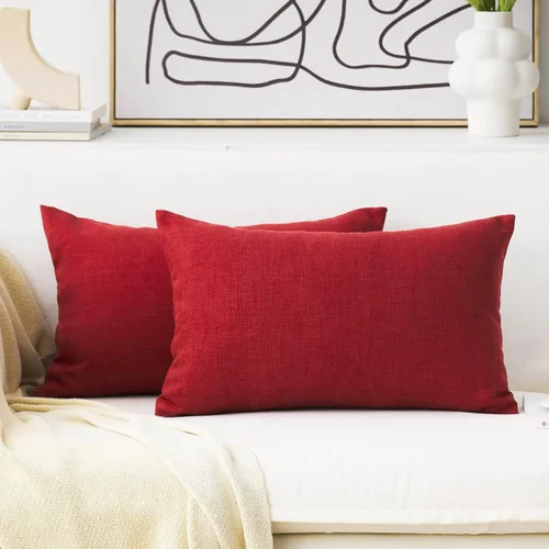 Miniatura 41 de Home Brilliant - Juego de 2 fundas de almohada Euro Sham de 26 x 26 pulgadas / 66 x 66 cm., de lino suave con forro decorativo de Navidad, fundas