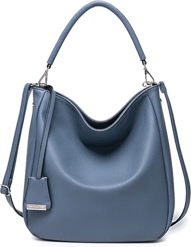 DAVIDJONES - Bolso tipo Hobo de piel sintética suave para mujer, bolso cruzado mediano, bolso de hombro con asa superior, Bolso Hobo clásico simple