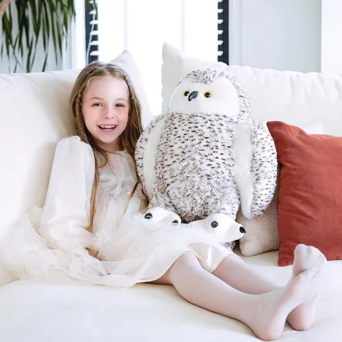Miniatura 2 de IKASA Juguete de peluche gigante realista de búho nevado, 17 pulgadas, juguetes suaves y bonitos de tamaño grande, enorme peluche jumbo, regalos