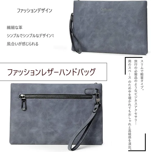 Miniatura 7 de FSD.WG Bolso de mano para hombre, bolso de mano grande de 12 pulgadas, cartera de embrague grande, 3