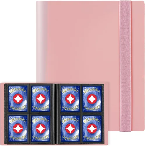 GEAoffice Carpeta de tarjetas coleccionables – Carpeta de álbum de colección de tarjetas de 4 bolsillos – Carpeta de 160 bolsillos de carga lateral