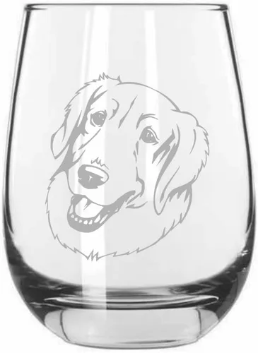 Miniatura 48 de Sakhalin Husky Dog - Copa de vino grabada personalizada de 15.25 onzas sin tallo