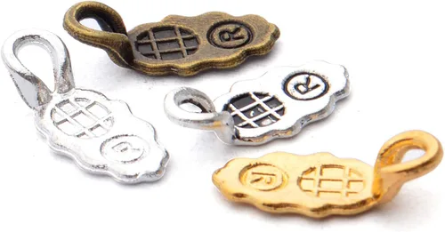 Miniatura 4 de 100 piezas de 4 colores de aleación estilo tibetano en forma de hoja de pegamento en colgante, colgante, colgante, colgante, colgante, colgante
