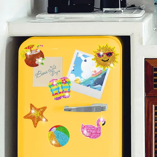 Miniatura 2 de Mlife 6 imanes de arte de diamantes, kits de arte de diamantes para nevera para adultos, niños pequeños, pequeños kits de arte de diamantes