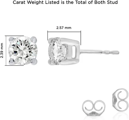 Miniatura 2 de La Joya Aretes de diamantes de 16-2 12 quilates Aretes de diamantes cultivados en laboratorio de oro real de 14 quilates para hombres y mujeres
