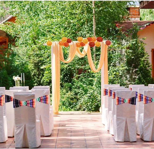 Miniatura 6 de Newwiee 12 bandas elásticas para sillas de comedor con temática mexicana, bandas de elastano para decoración con hebilla para bodas, eventos