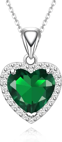 Love Heart Pendant Necklaces for Women Girls Cubic Zirconia Birthstone Gift Valentine's DayMother's DayChristmasAnniversaryBirthday Gift for