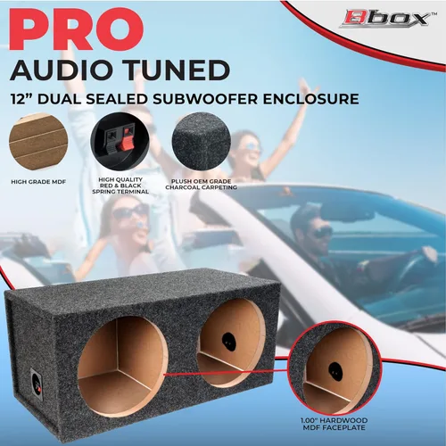 Miniatura 5 de Bbox - Caja de subwoofer doble sellada de 12 pulgadas, cajas y carcasas de subwoofer para automóvil con doble sellado sintonizado para audio