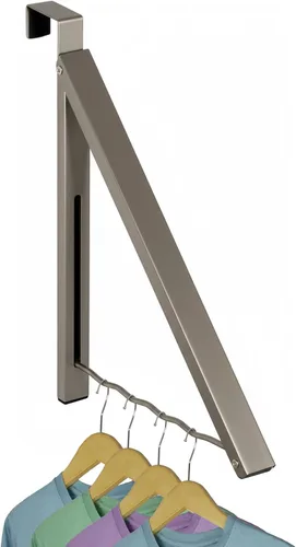 HOLDN' STORAGE Colgador sobre la puerta - Organizador de rack plegable individual para colgar ropa, abrigos y toallas, ideal para dormitorios,