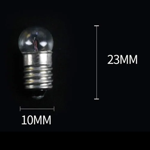 Miniatura 4 de DC 50pcs E10 1.5V 0.3A Bombilla Blanca Cálida Bombilla Base de Tornillo Miniatura (1.5V)