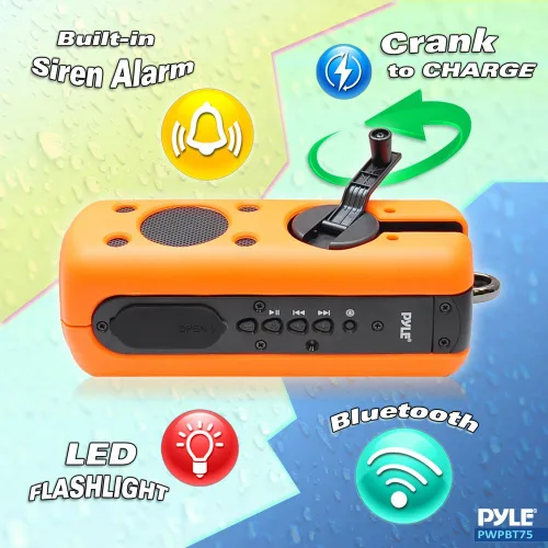 Miniatura 2 de Pyle Sound Box Splash - Altavoz portátil deportivo, inalámbrico, resistente al agua, compatible con Bluetooth, audio estéreo con conector de entrada