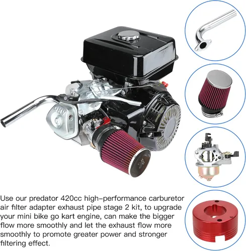 Miniatura 2 de YOXUFA 420cc Ensamblaje de Carburador Etapa 2 para Motor Predator 420 301cc 389cc GX390 GX270 GX240 Mini Bike Go Kart Piezas