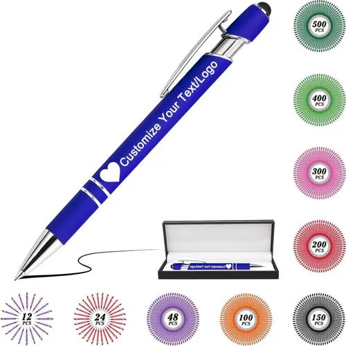 Miniatura 36 de Bolígrafos personalizados con nombre y logotipo, hasta 500 bolígrafos personalizados a granel con grabado gratis regalo para cumpleaños, graduación