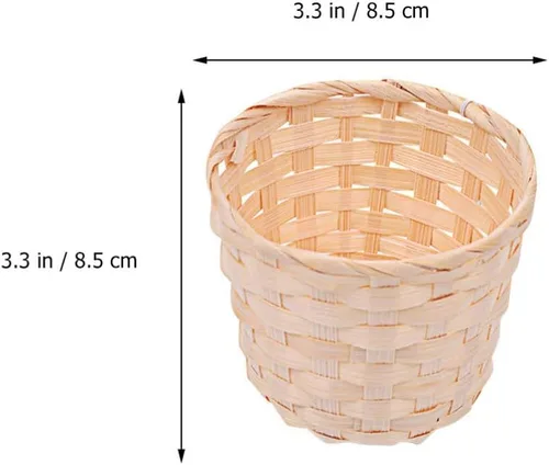Miniatura 2 de BESPORTBLE Cesta de mimbre decorativa de bambú con tapa grande para habitación, hogar, oficina, entrada