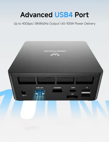 Miniatura 5 de MINISFORUM DeskMini UM690L Slim Mini PC AMD Ryzen 9 6900HX PC pequeña, 16 GB LPDDR5 RAM+512 GB PCIe4.0 SSD, salidas HDMI/DP/USB4, LAN 2.5G, WiFi 6E