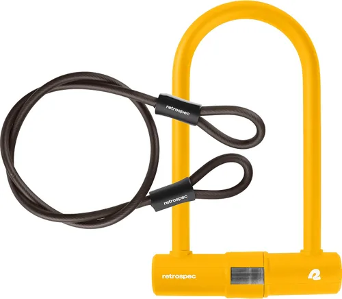 Miniatura 8 de Retrospec Lookout - Cerradura para bicicleta con bloqueo en U con cable de seguridad de 4 pies, cerradura de bicicleta antirrobo resistente